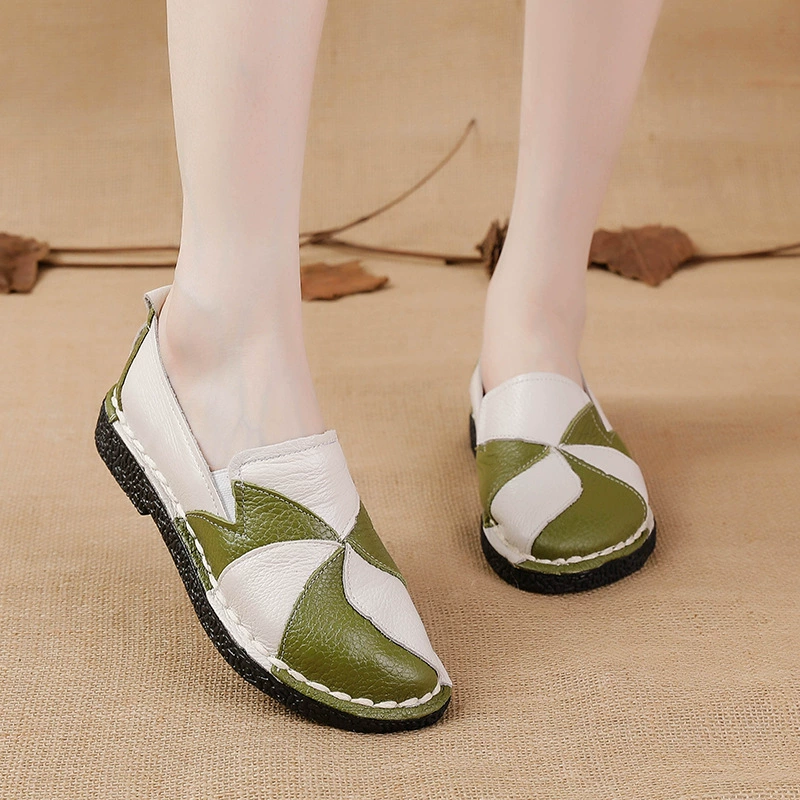 Mocasines de Colores de Piel Auténtica para Mujer
