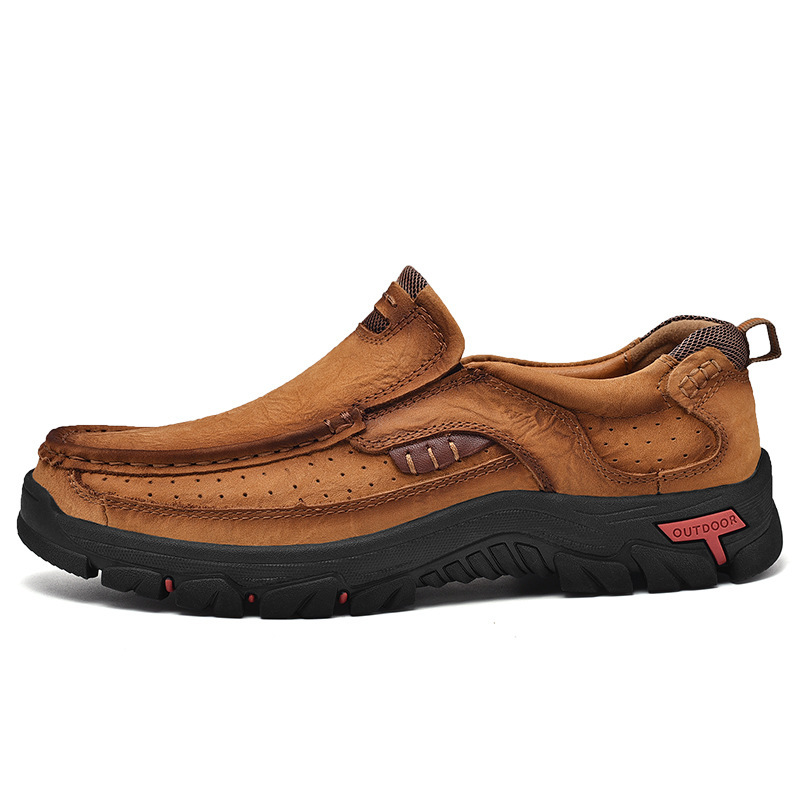 Zapatos ortopédicos de cuero informales hechos a mano para hombre