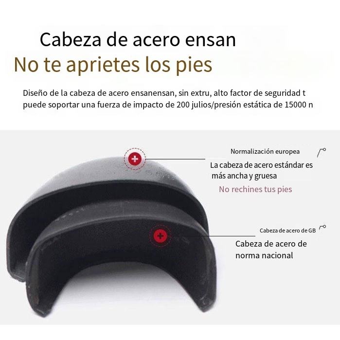 Zapatos ortopédicos para hombres Zapatillas de seguridad antiaplastamiento Steel Head Trendy