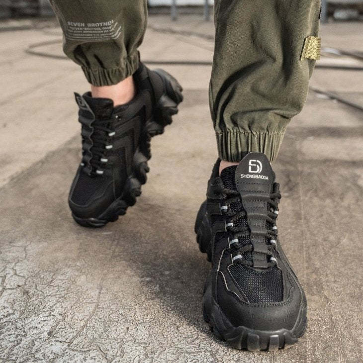 Zapatos ortopédicos indestructibles con suela sólida y reflectantes de seguridad