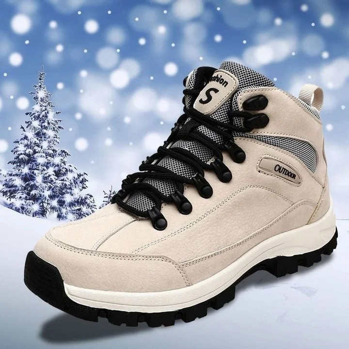 Botas de nieve ortopédicas para mujer, cómodas, cálidas y con cordones para senderismo