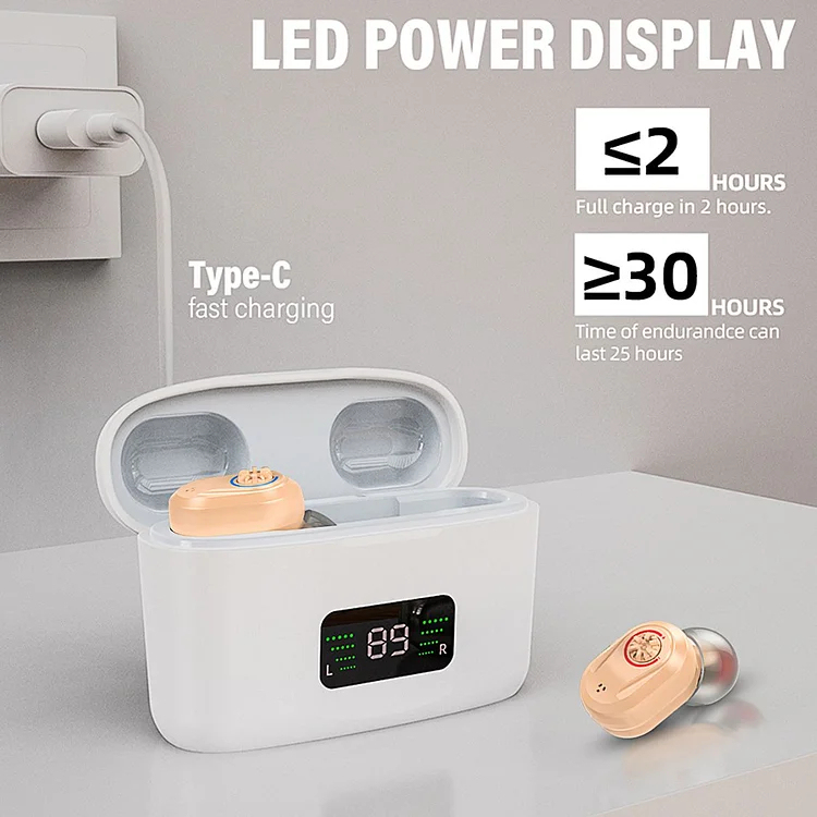 Audífonos digitales invisibles recargables