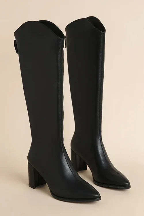 Botas altas de invierno de piel para niña