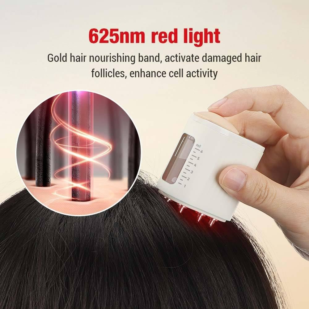 Ayuda para el cuidado del cabello: masajeador y aplicador eléctrico 2 en 1 para el cuero cabelludo, cepillo para el cuero cabelludo con aceite para el tratamiento del crecimiento del cabello