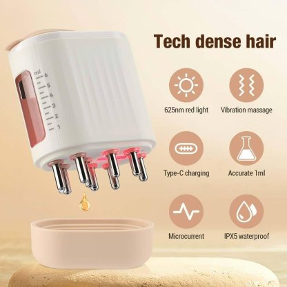 Ayuda para el cuidado del cabello: masajeador y aplicador eléctrico 2 en 1 para el cuero cabelludo, cepillo para el cuero cabelludo con aceite para el tratamiento del crecimiento del cabello