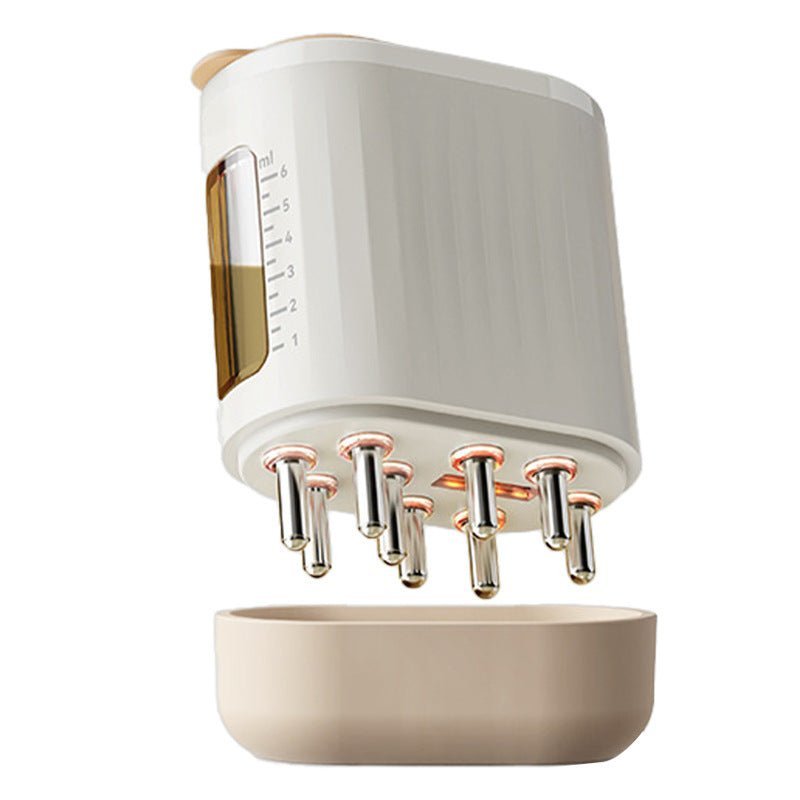 Ayuda para el cuidado del cabello: masajeador y aplicador eléctrico 2 en 1 para el cuero cabelludo, cepillo para el cuero cabelludo con aceite para el tratamiento del crecimiento del cabello