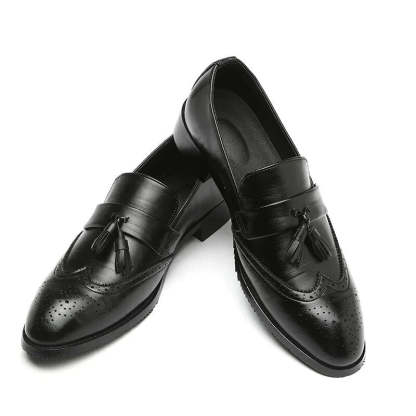 Zapatos brogue ortopédicos clásicos para hombre con borlas