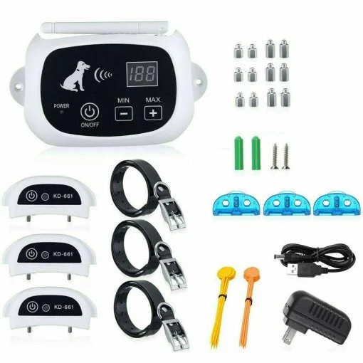 Collar eléctrico impermeable para perros con valla inalámbrica