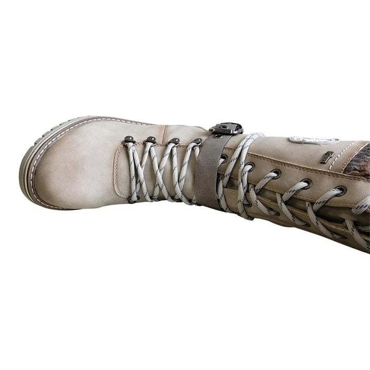 Botas ortopédicas para mujer con hebilla hasta media pantorrilla