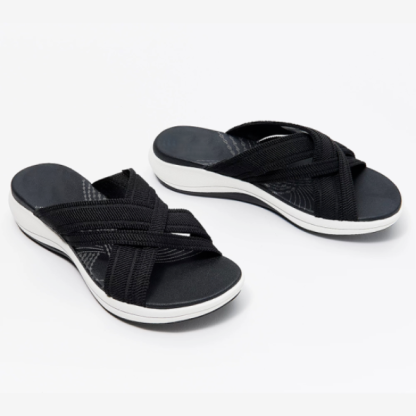 Sandalias ortopédicas cruzadas elásticas para mujer