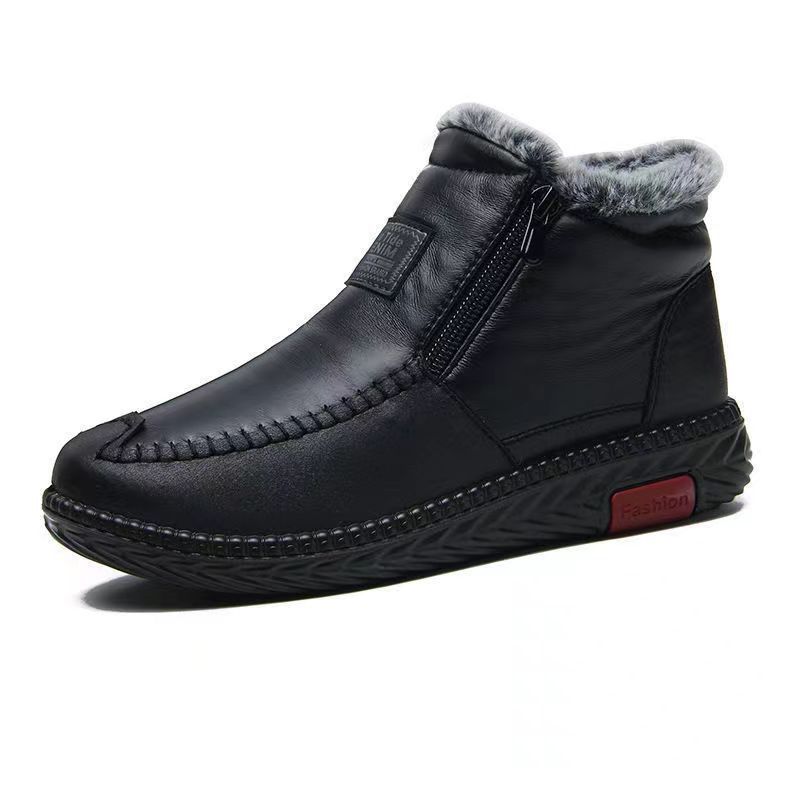 Botas de piel de algodón antideslizantes e impermeables para mujer