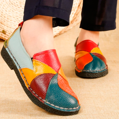 Mocasines de Colores de Piel Auténtica para Mujer