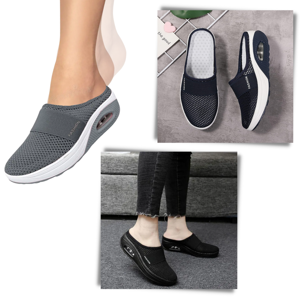 Zapatillas sin cordones con cámara de aire para diabéticos