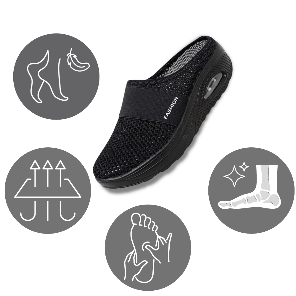 Zapatillas sin cordones con cámara de aire para diabéticos