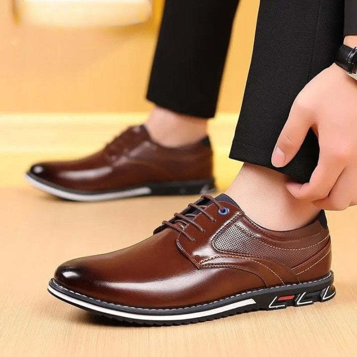 Zapatos Oxford de vestir de cuero ortopédicos para hombre