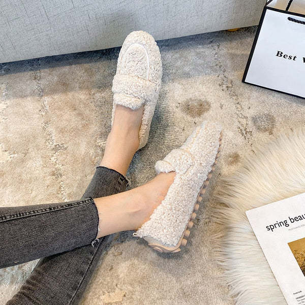 Zapatillas por casa de felpa para mujer