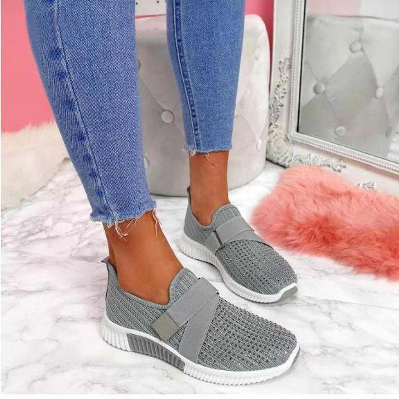 Zapatillas ligeras con velcro para mujer