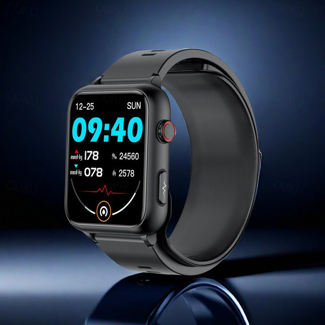 Bomba de aire tipo airbag prueba precisa de presión arterial electrocardiograma ecg monitoreo de temperatura podómetro compatible con android ios mujeres hombres larga espera impermeable