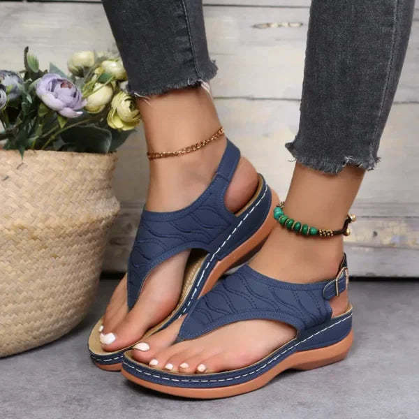 Sandalias ortopédicas de piel para mujer
