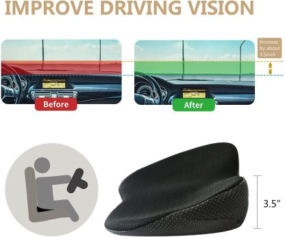 Cojín para asiento de coche para conductores de baja estatura