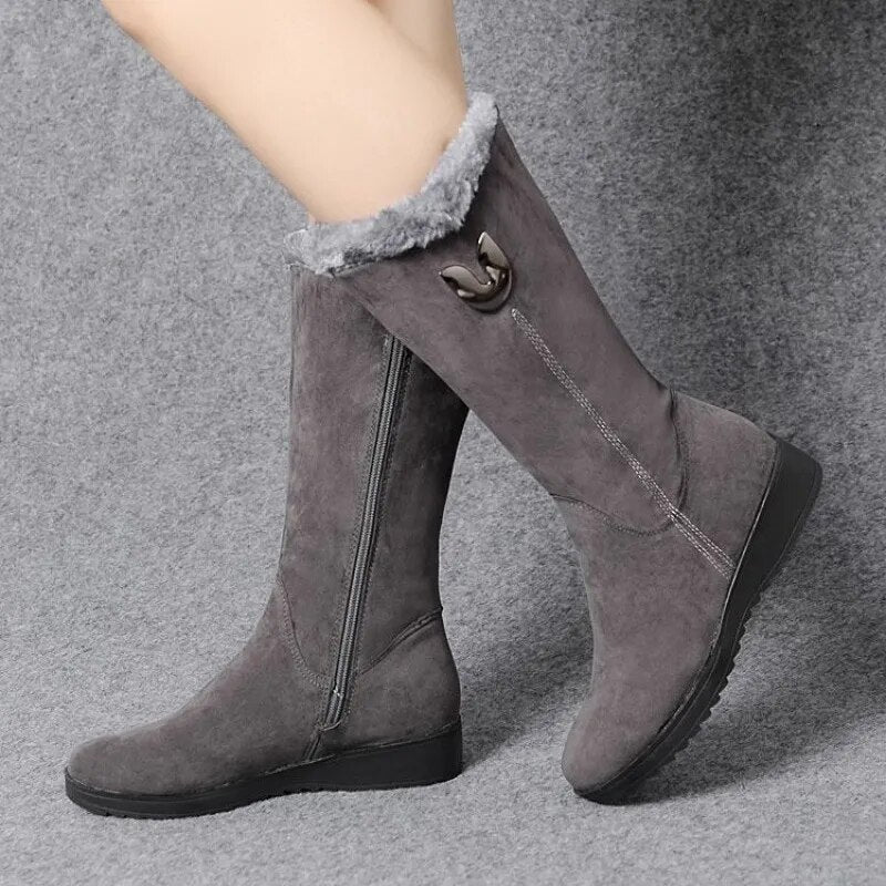 Botas de invierno cálidas y acogedoras de piel