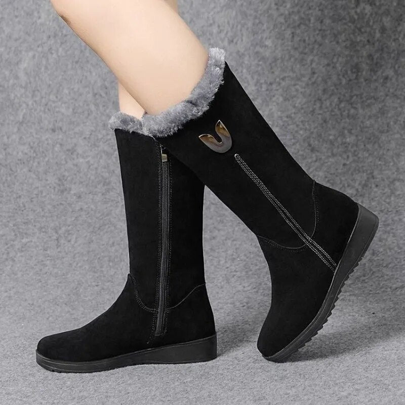 Botas de invierno cálidas y acogedoras de piel