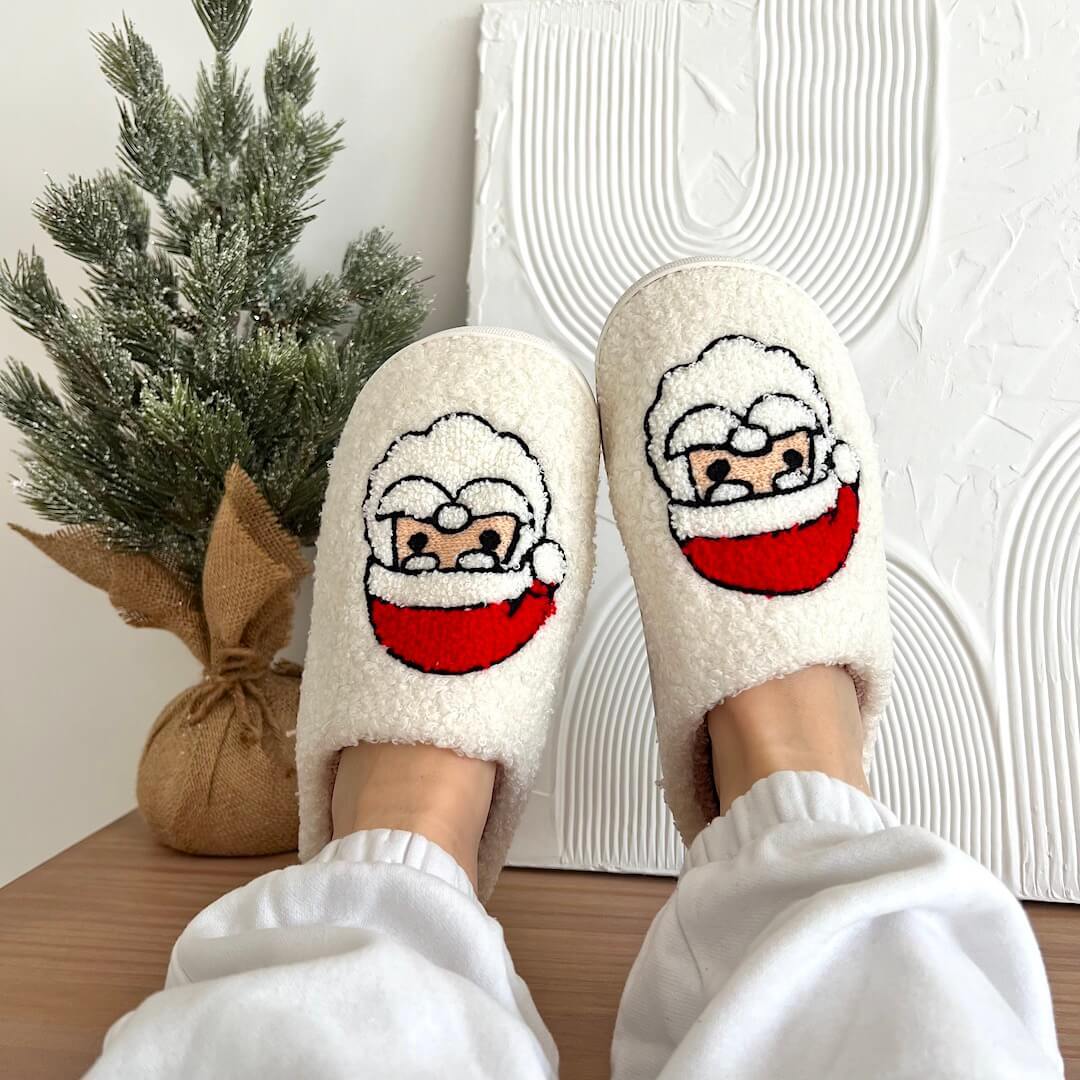 Pantuflas navideñas alegres