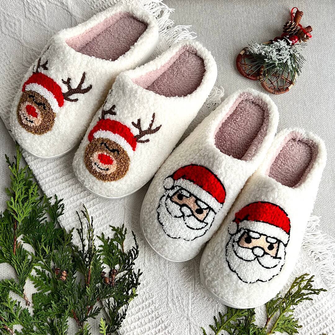 Pantuflas navideñas alegres
