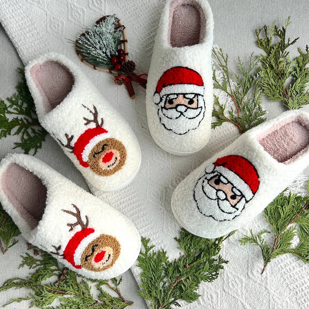 Pantuflas navideñas alegres