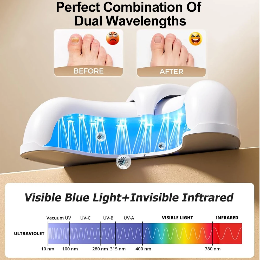 Dispositivo láser para hongos en las uñas de los pies y de las manos Solución reparadora de uñas dañadas y descoloridas para uso doméstico