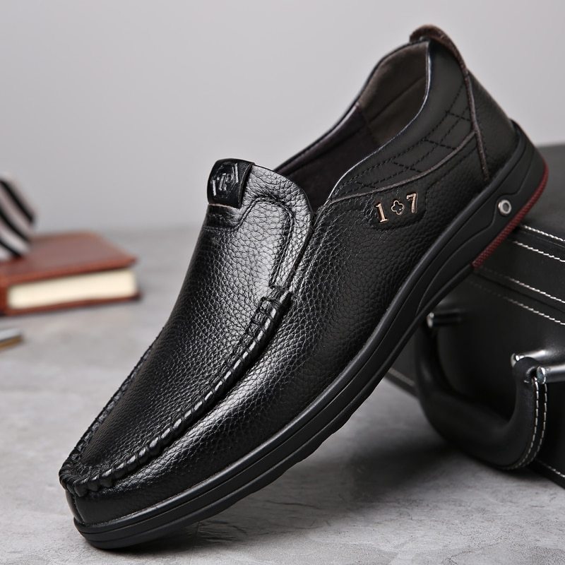 Mocasines ortopédicos de piel auténtica para hombre