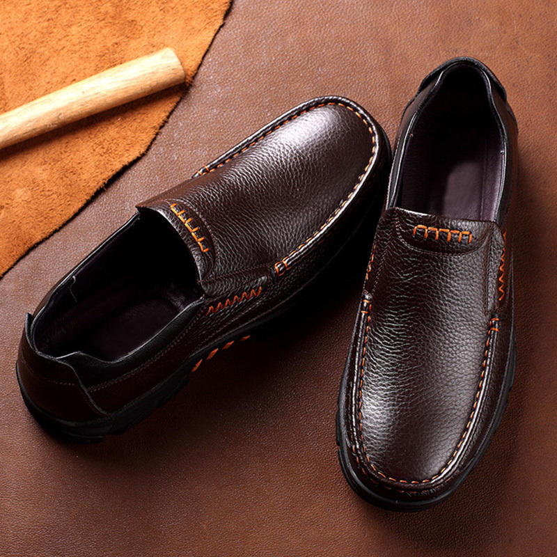 Mocasines ortopédicos de piel sintética suave para hombre