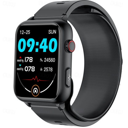 Bomba de aire tipo airbag prueba precisa de presión arterial electrocardiograma ecg monitoreo de temperatura podómetro compatible con android ios mujeres hombres larga espera impermeable