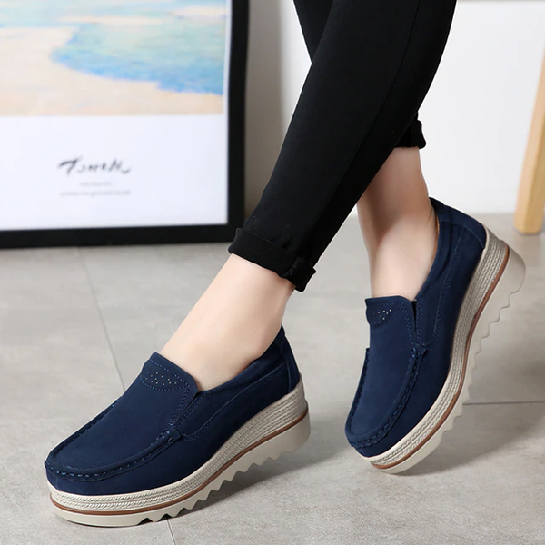 Zapatos Ortopédicos De Piel Para La Mujer De Pie Ancho