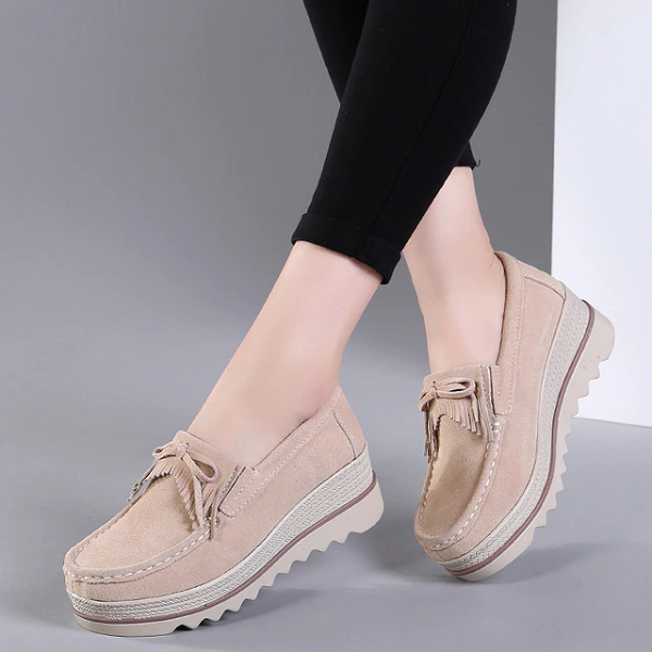 Zapatos Ortopédicos De Piel Para La Mujer De Pie Ancho