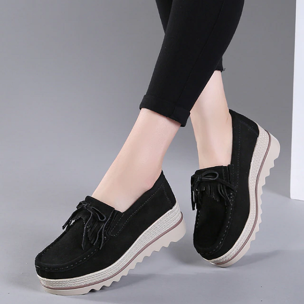 Zapatos Ortopédicos De Piel Para La Mujer De Pie Ancho