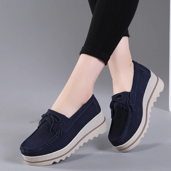 Zapatos Ortopédicos De Piel Para La Mujer De Pie Ancho