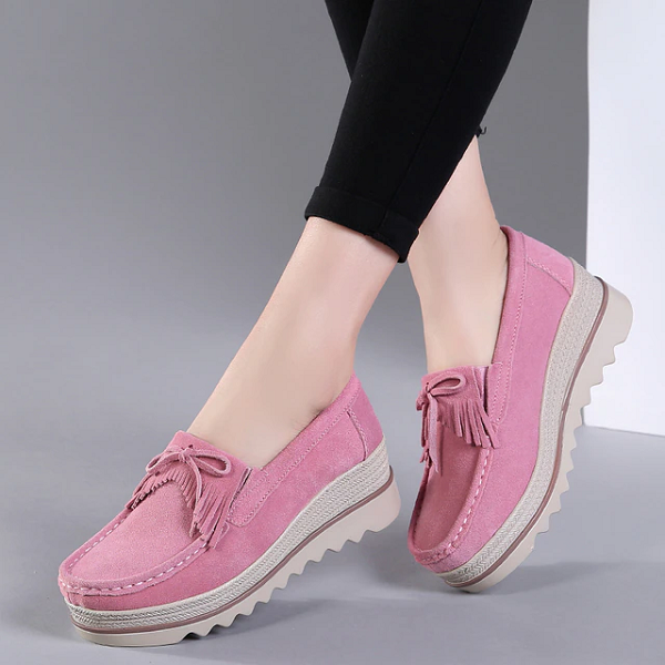 Zapatos Ortopédicos De Piel Para La Mujer De Pie Ancho