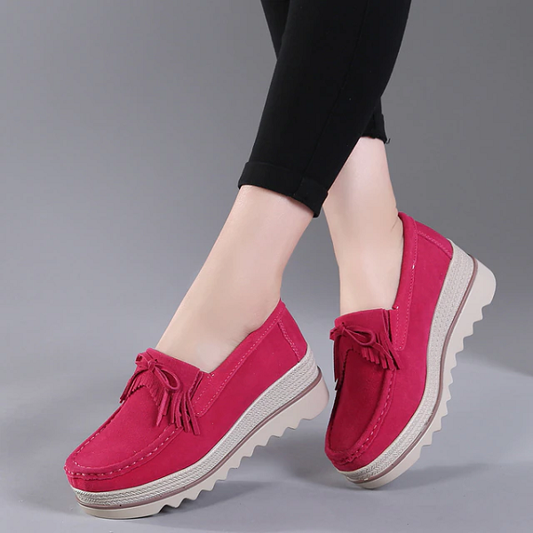 Zapatos Ortopédicos De Piel Para La Mujer De Pie Ancho