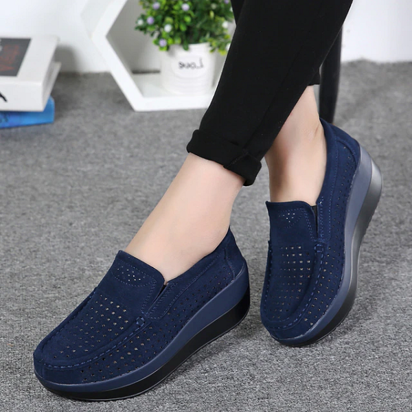 Zapatos Ortopédicos De Piel Para La Mujer De Pie Ancho