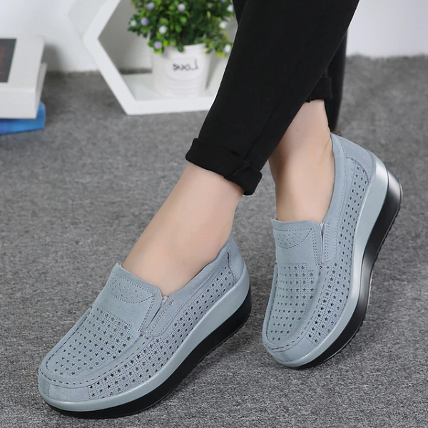 Zapatos Ortopédicos De Piel Para La Mujer De Pie Ancho