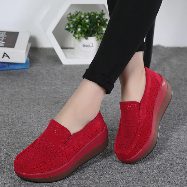 Zapatos Ortopédicos De Piel Para La Mujer De Pie Ancho
