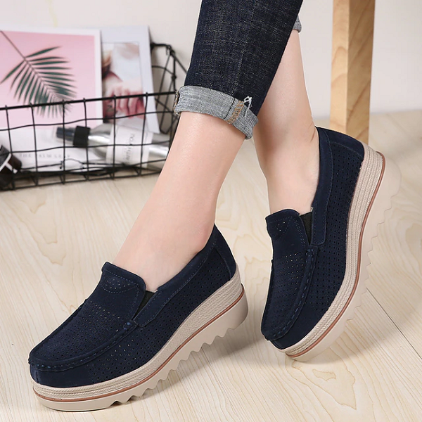 Zapatos Ortopédicos De Piel Para La Mujer De Pie Ancho