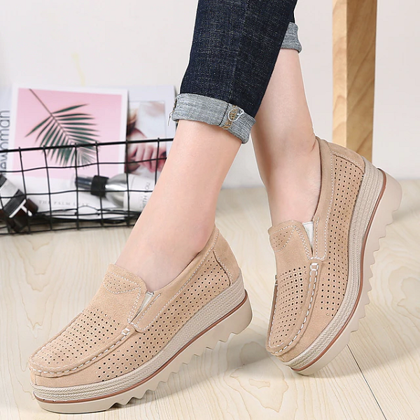Zapatos Ortopédicos De Piel Para La Mujer De Pie Ancho