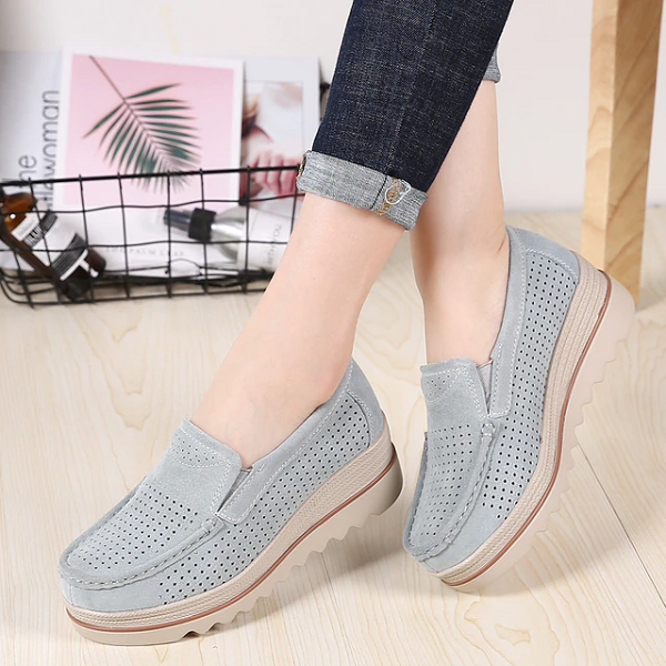 Zapatos Ortopédicos De Piel Para La Mujer De Pie Ancho