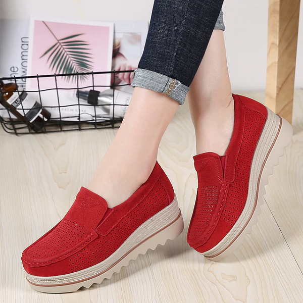 Zapatos Ortopédicos De Piel Para La Mujer De Pie Ancho