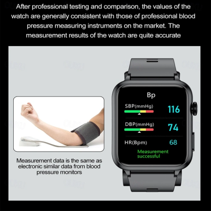Bomba de aire tipo airbag prueba precisa de presión arterial electrocardiograma ecg monitoreo de temperatura podómetro compatible con android ios mujeres hombres larga espera impermeable