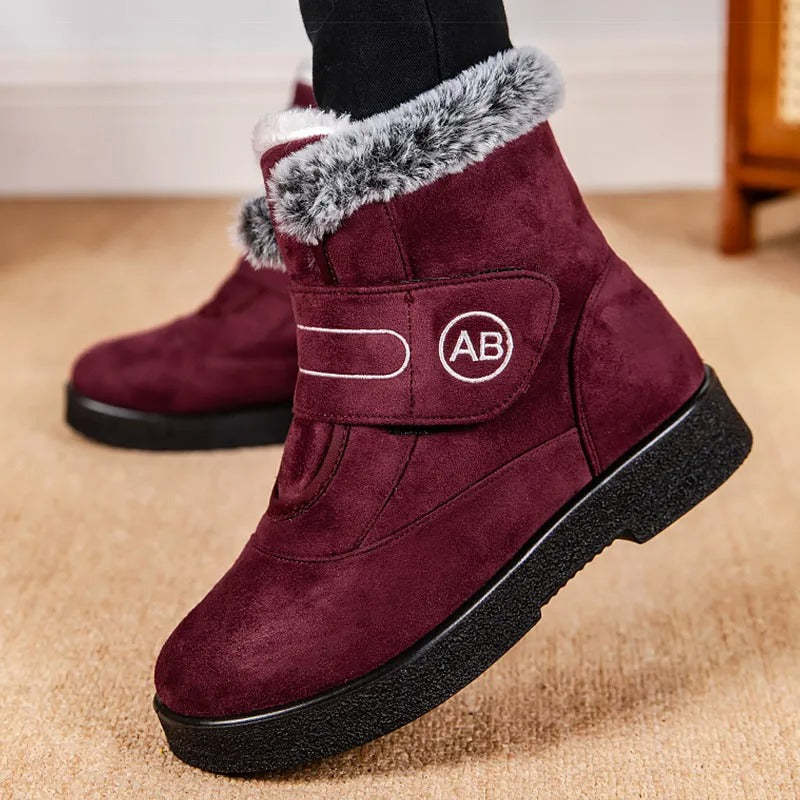 Botas de invierno con forro de piel sintética para mujer