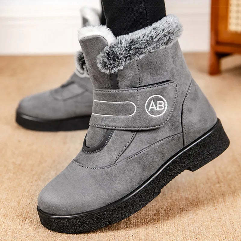 Botas de invierno con forro de piel sintética para mujer