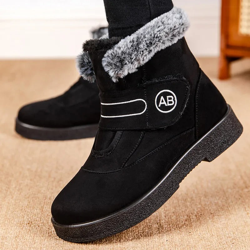 Botas de invierno con forro de piel sintética para mujer